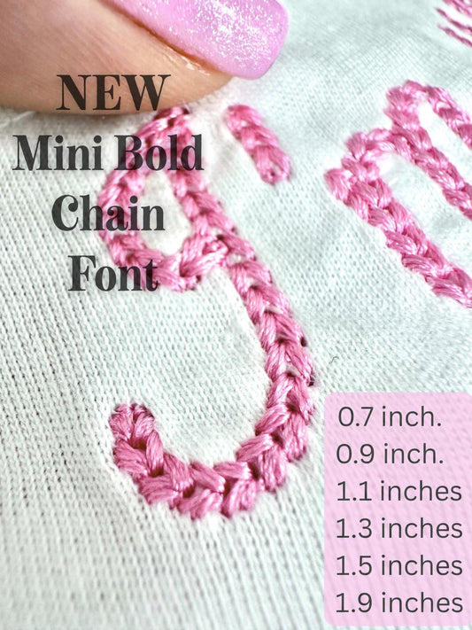Extra Bold Mini Chain Font Chain Embroidery Design