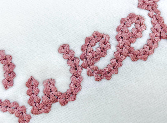 Whirly Extra Bold Chain Font Embroidery Design