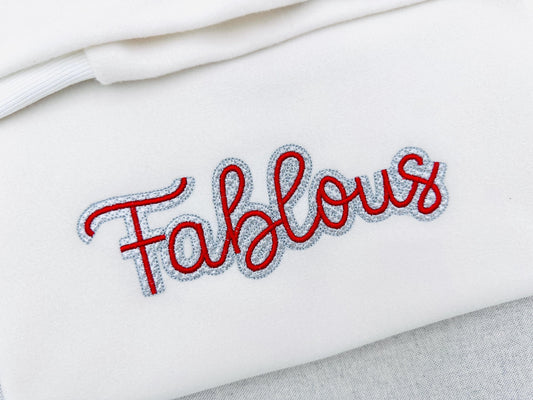 HTV Glitter Vinyl Font Glow Applique Embroidery Design