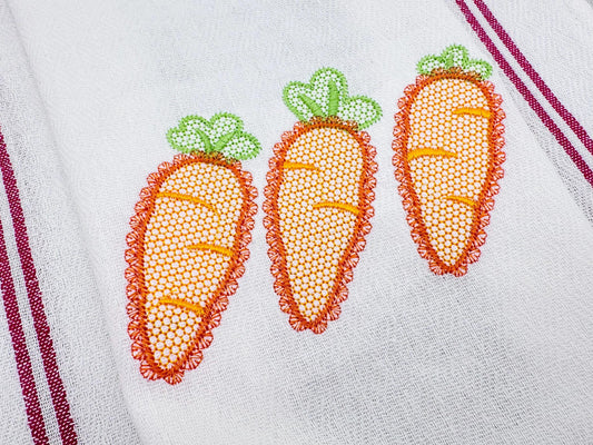 Carrot Vegetable Trio Lace Embroidery Design