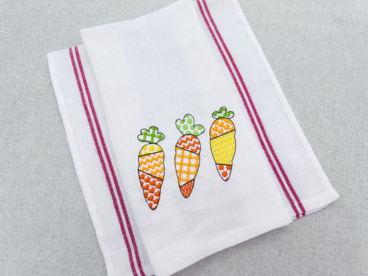 Patchwork Carrot Trio Easter Embroidery Design