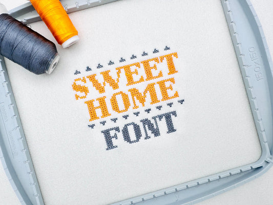 Cross Stitch Sweet Home Font Standard Embroidery Design