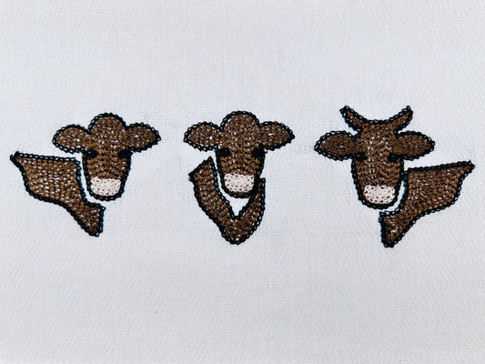 Farm Cow Set of 3 Standard Embroidery Design