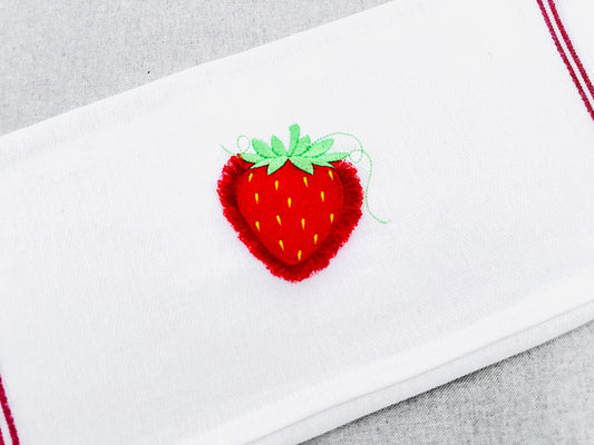 Fringed Sweet Strawberry Chenille Embroidery Design
