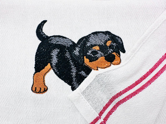 Playing Rottweiler Puppy In-the-Hoop Embroidery Design