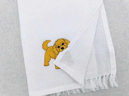 Playing Golden Doodle Puppy In-the-Hoop Embroidery Design