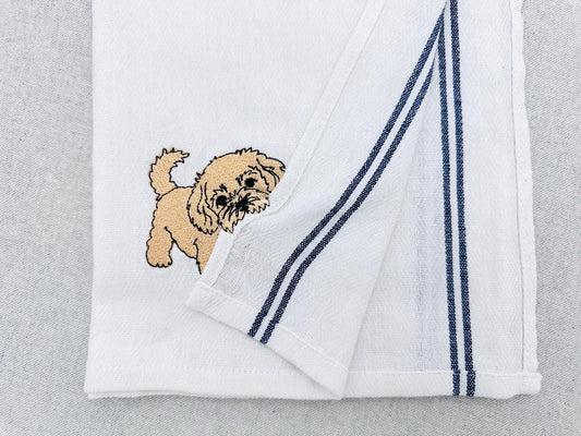 Playing Maltipoo Puppy In-the-Hoop Embroidery Design