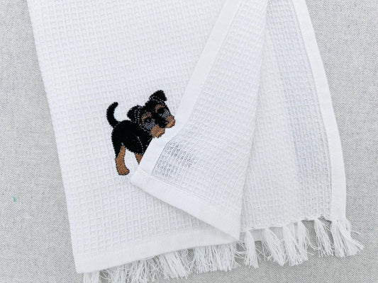 Playing Wirehaired German Terrier Puppy In-the-Hoop Embroidery Design
