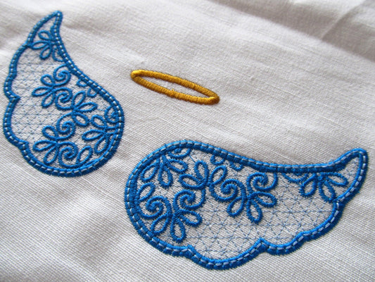 Angel Wings Applique Embroidery Design