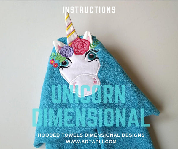 Hooded Towel Unicorn in the hoop instructions