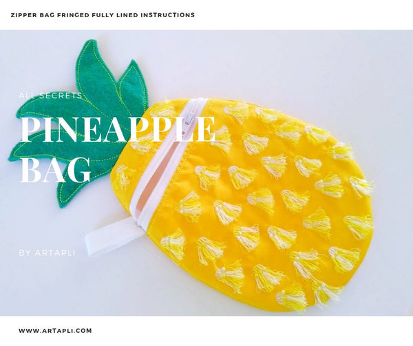 Pineapple Zipped Bag in the hoop instructions