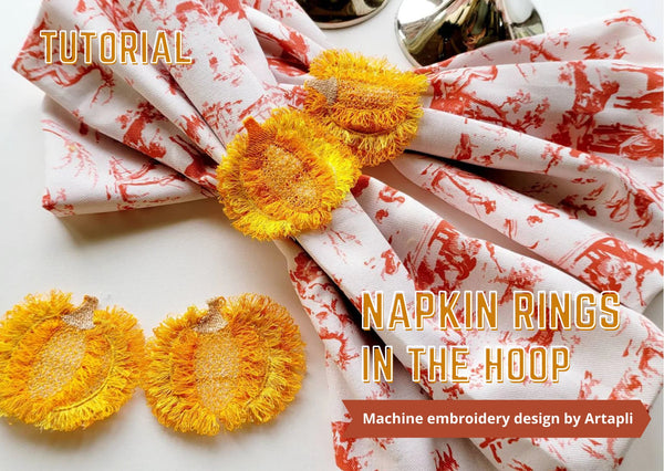 Fringed FSL Napkin Rings in the hoop