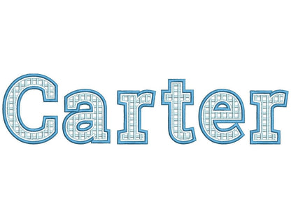 Classy Plaid Patterned Font Applique