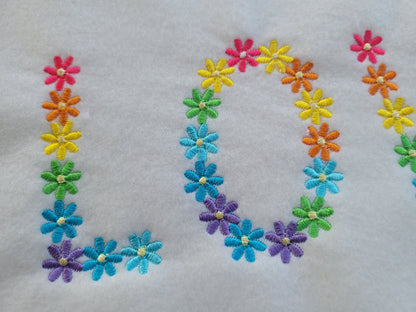 Rainbow Daisies Country Floral Font