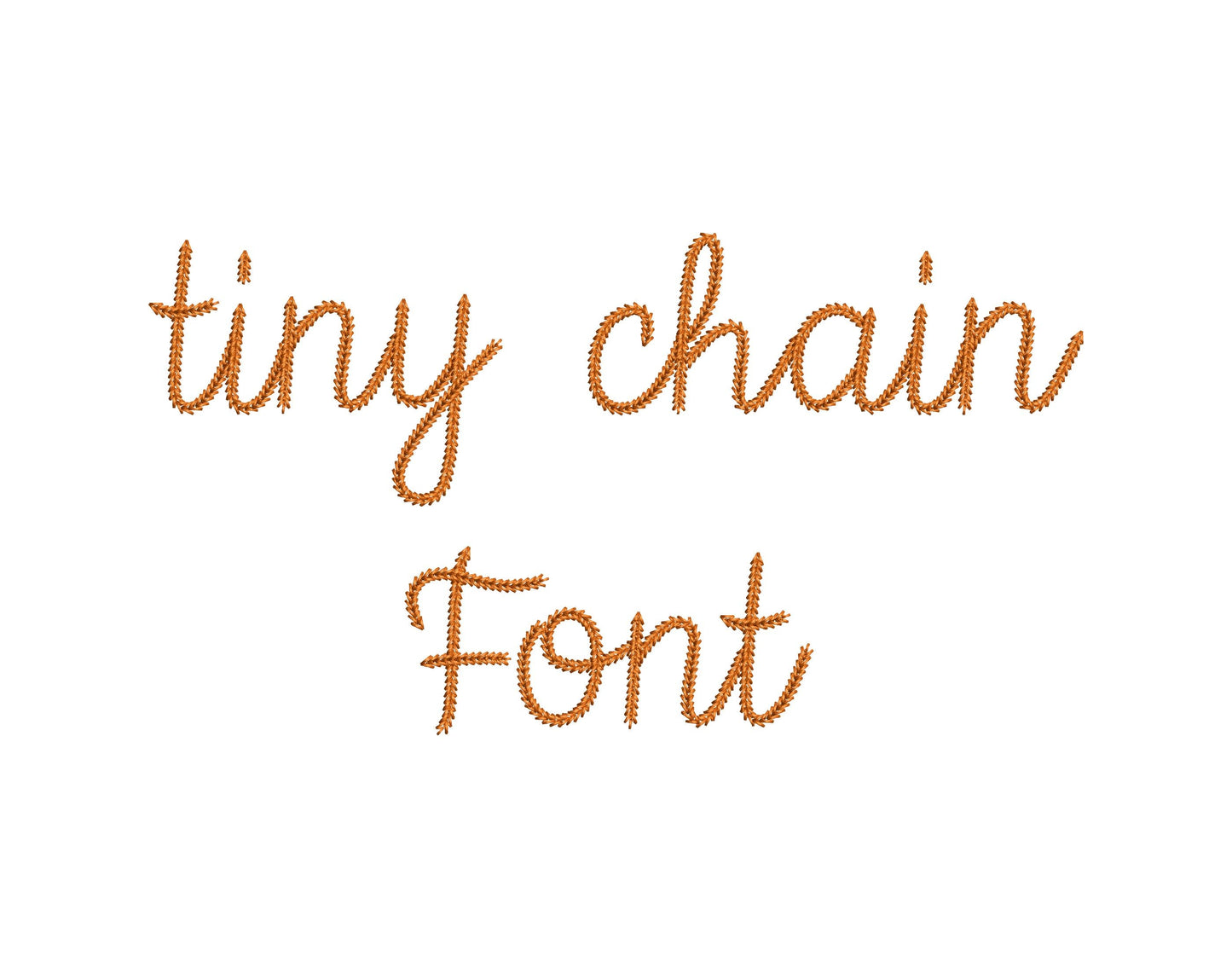 Tiny Chain FONT machine embroidery designs in small sizes 1 up to 2.2