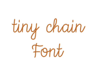 Tiny Chain FONT machine embroidery designs in small sizes 1 up to 2.2