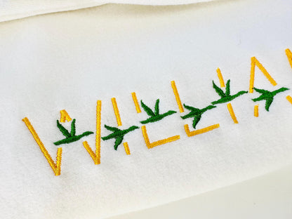 Satin stitch Mallard Font block type alphabet monogram machine