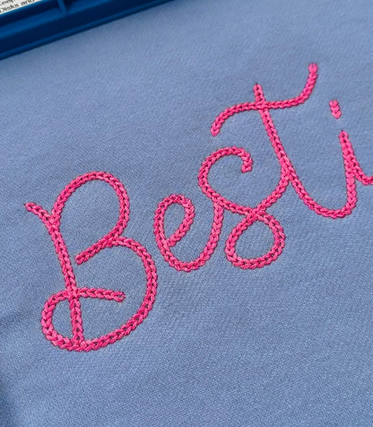 Dense Bold Chain Stitch Font Bestie