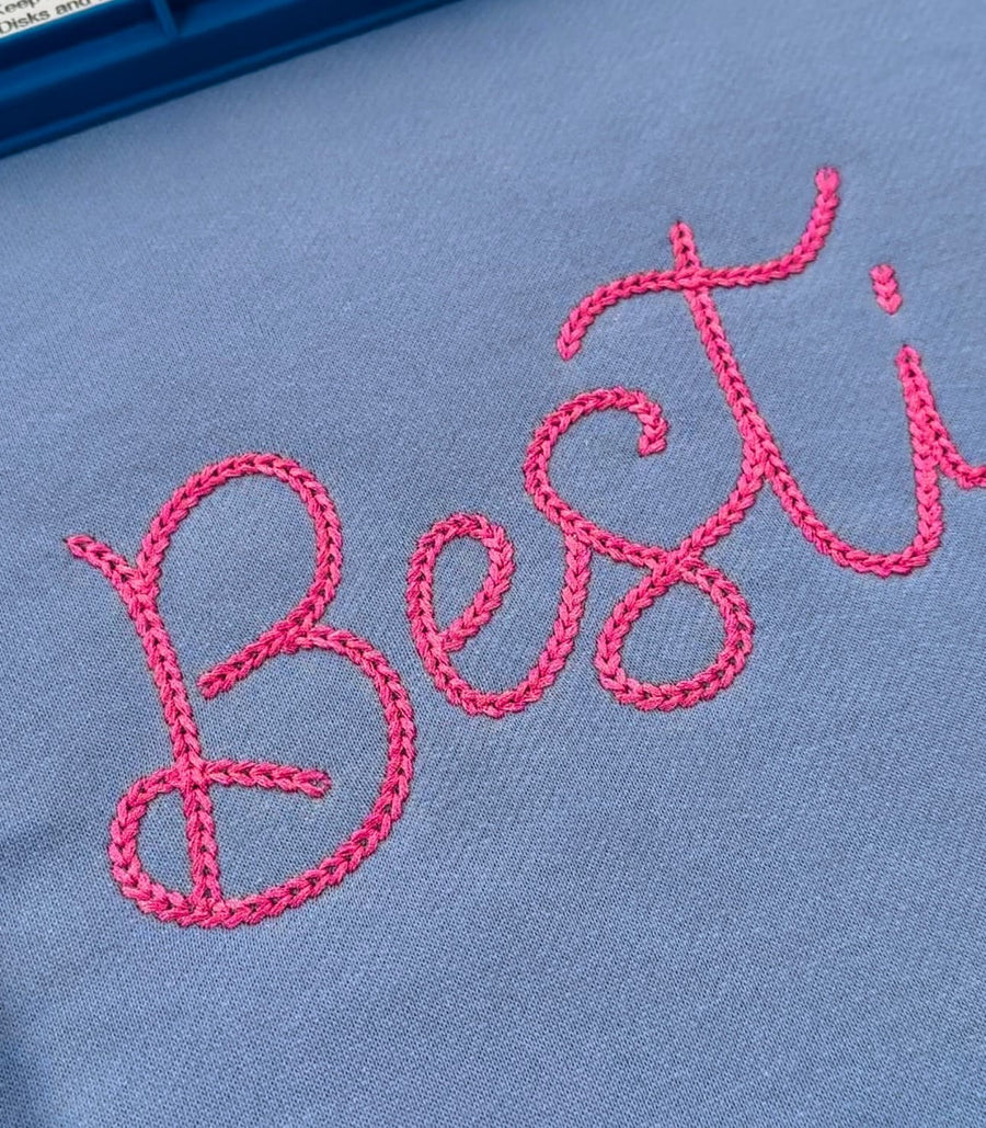Dense Bold Chain Stitch Font Bestie