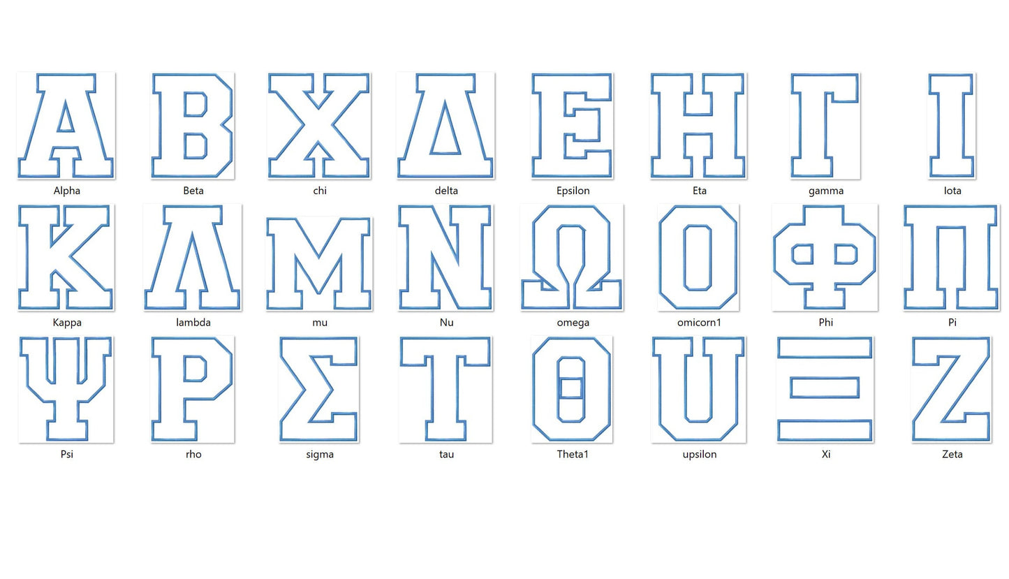 Sport Block Athletic Varsity Sororities Greek Font