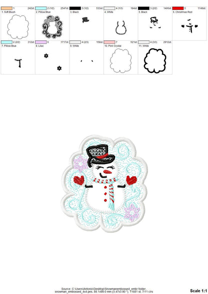 Snowman Embossed Terry Towel