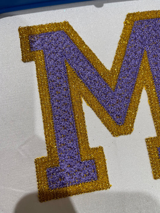 Faux Chenille Glitter HTV Athletic Font