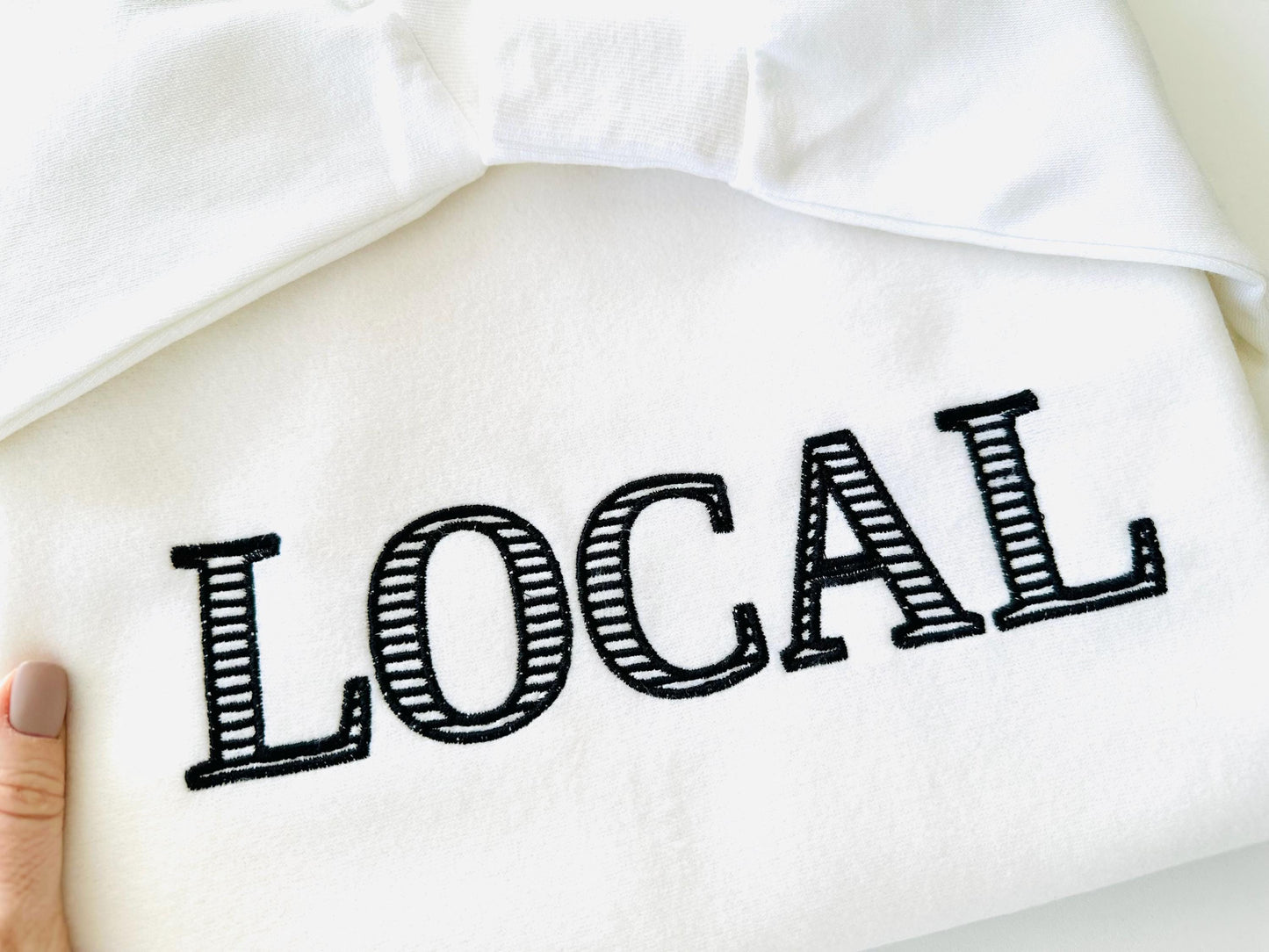 Block Striped Font Satin Stitch