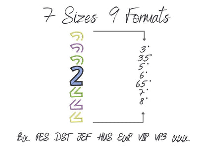 Satin Stitch and Outline Stacked Font