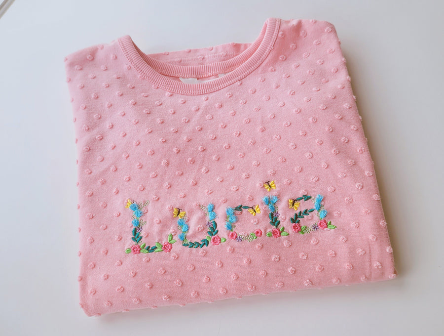 Fringed Light Rose Floral Font