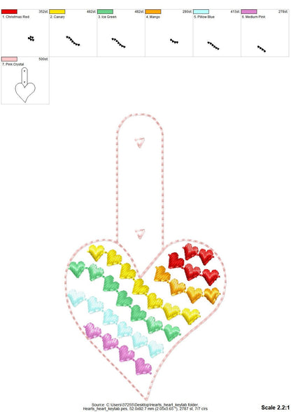 Rainbow Heart Keychain ITH