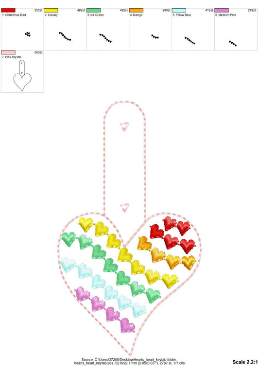 Rainbow Heart Keychain ITH