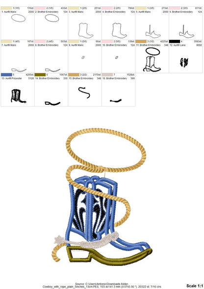 Cowboy Boots and Rope Applique