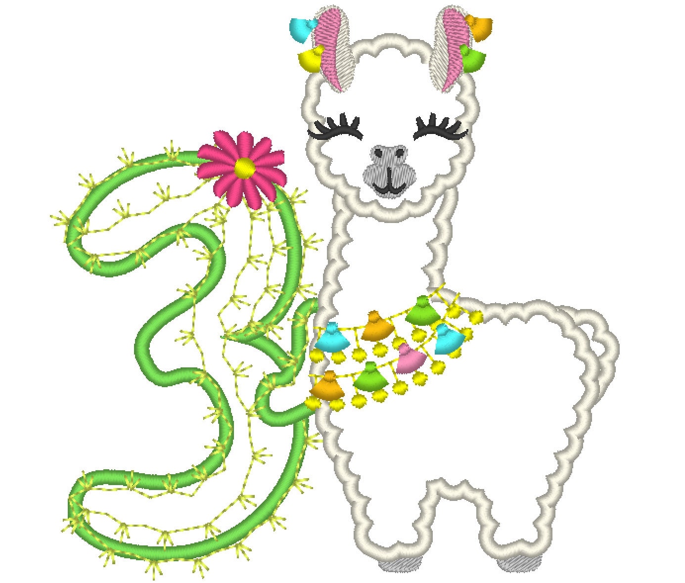 Llama Cactus Birthday Number Set
