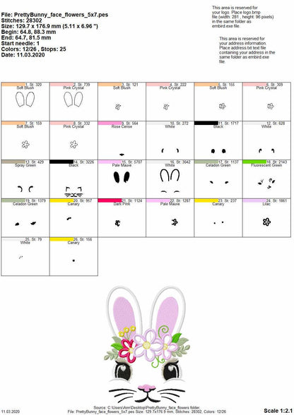 Easter Bunny Face Applique