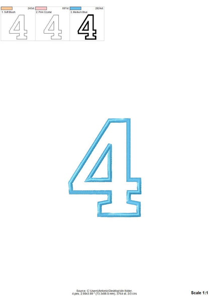 Nice Wide Satin Stitch Number Applique