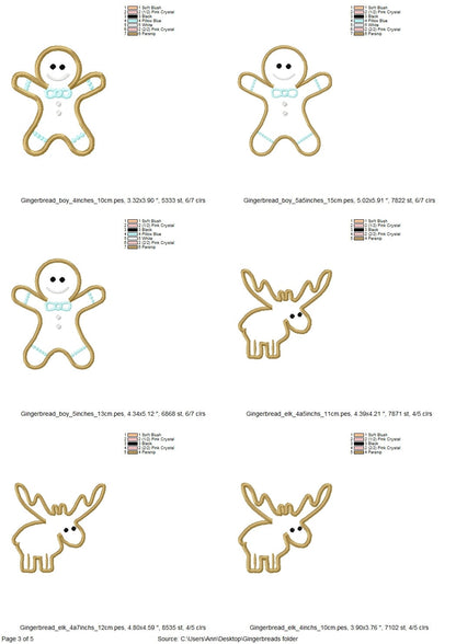 Christmas Gingerbread Man Cookie Set ITH