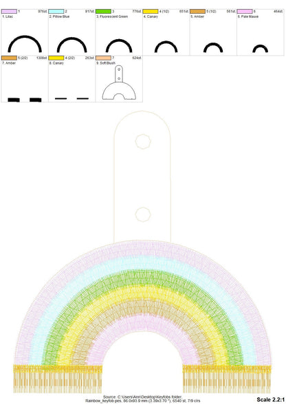 Fringed Rainbow Keychain