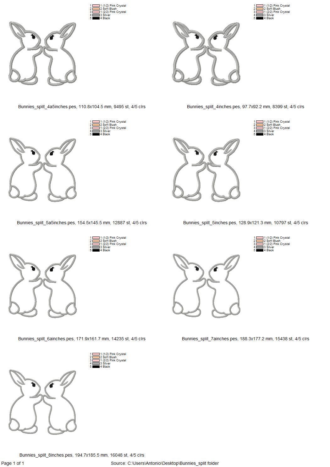 Cute Easter Bunnies Split Side Seam