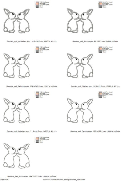 Cute Easter Bunnies Split Side Seam