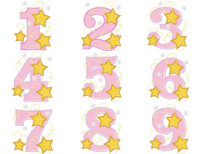 Twinkle Sparkling Swirl Star Birthday Numbers