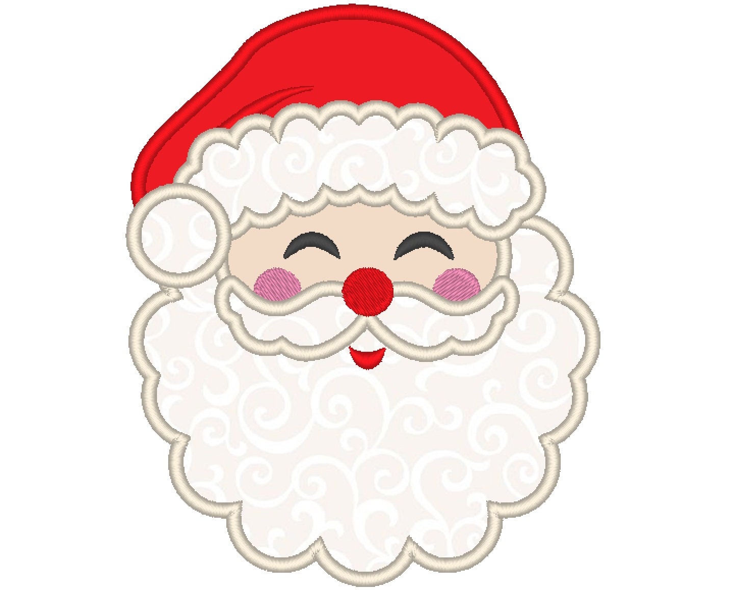 Smiling Happy Santa Claus Face Applique