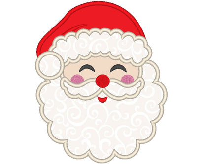 Smiling Happy Santa Claus Face Applique
