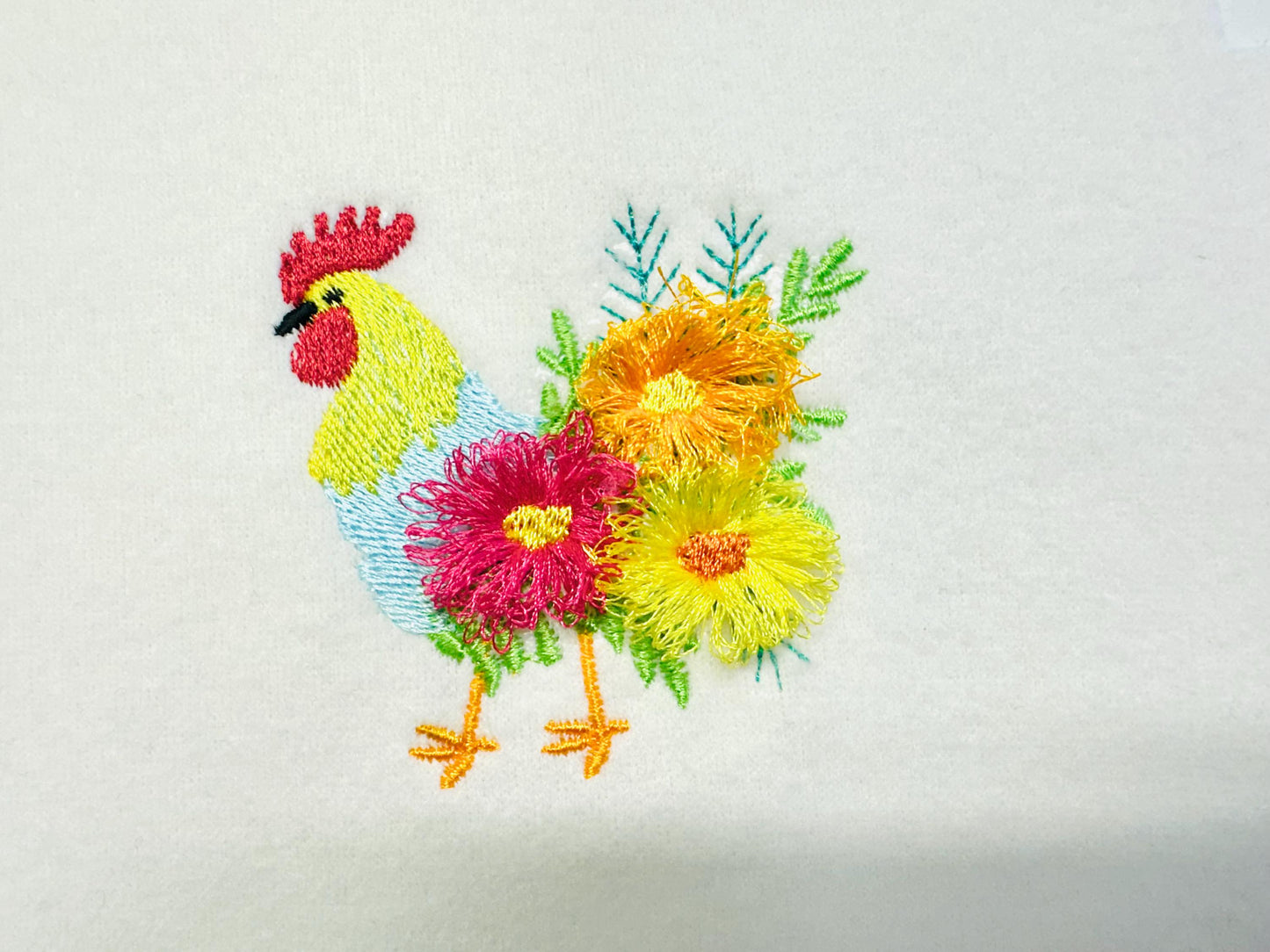 Mini Rooster Floral Fringed Tail