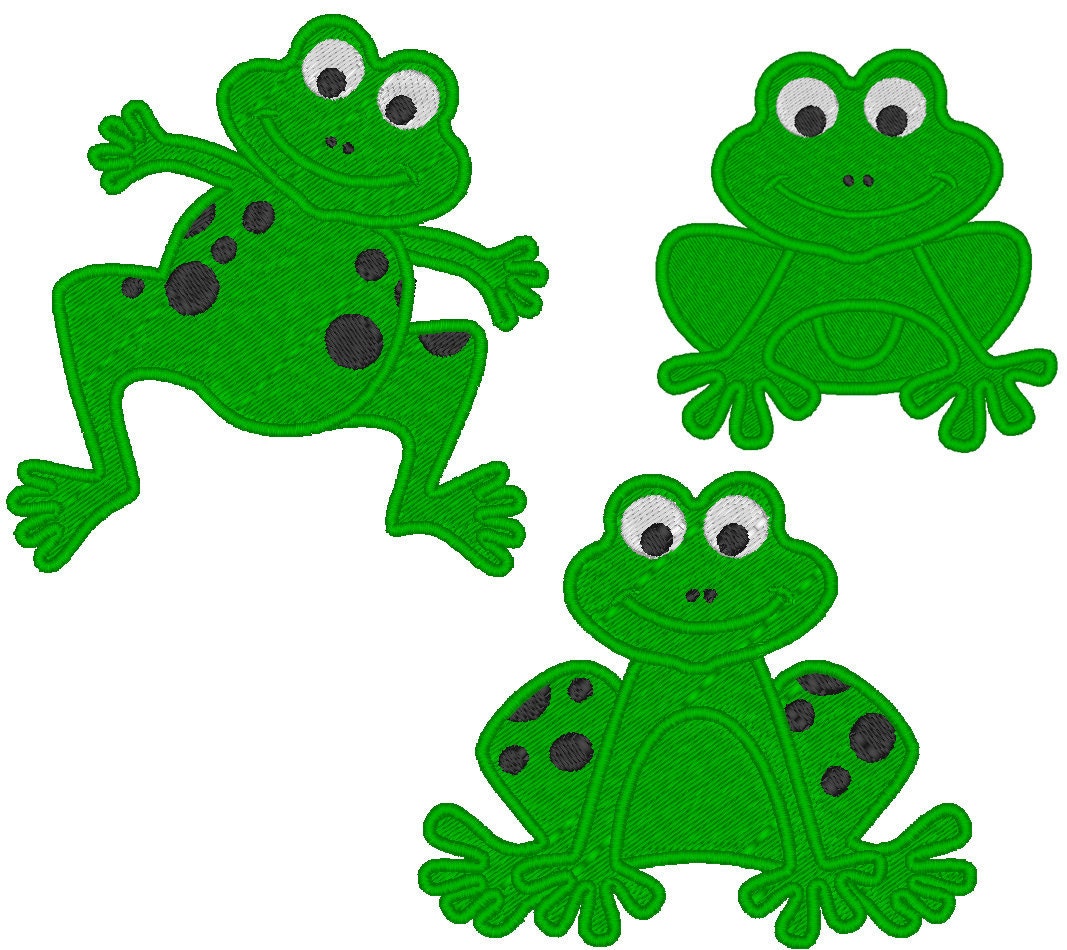 Frog Family Fill Stitch and Applique