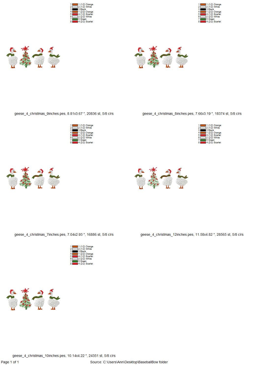 Fringed Geese and Christmas Tree