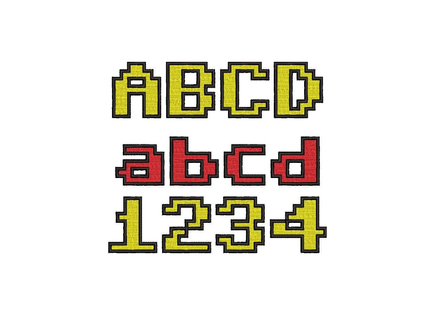 Fill Stitch Miner Bricks Pixel Font