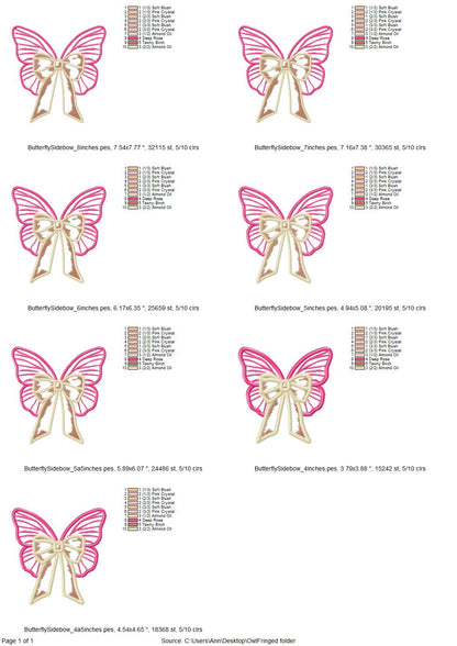Butterfly Wings Side Bow Applique