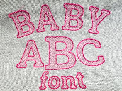 Puffy Bean Stitch Outline Block Font
