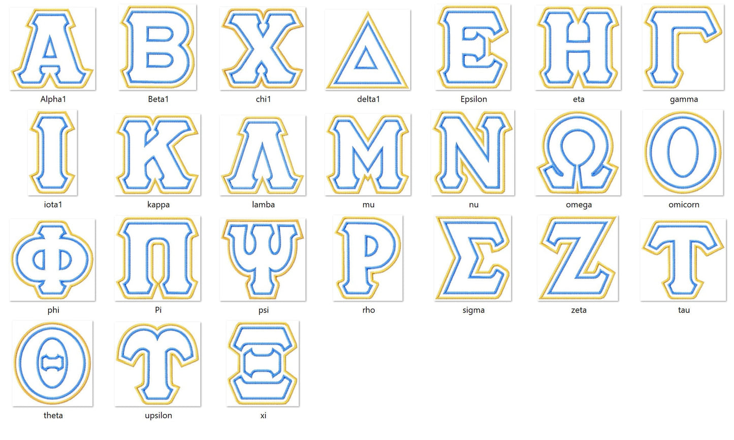 Classic Sororities Greek Font Zig Zag Applique