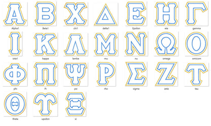 Classic Sororities Greek Font Zig Zag Applique